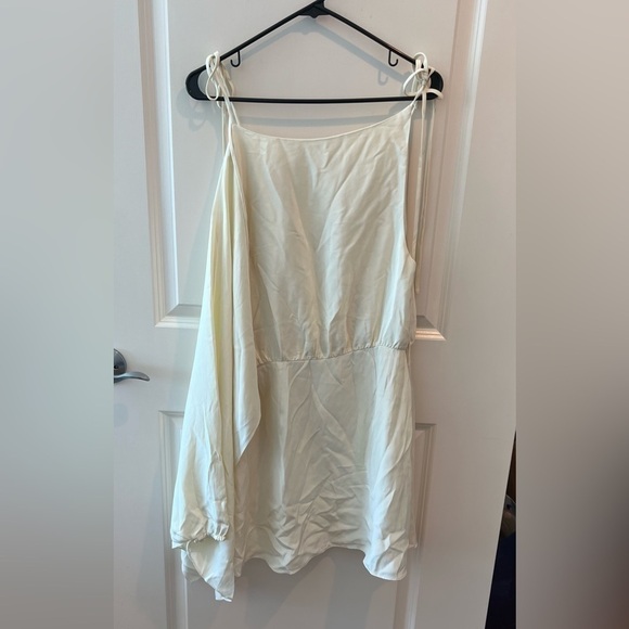 Alexis Wesley One-Shoulder Silk Mini Dress  Cream - Picture 11 of 16
